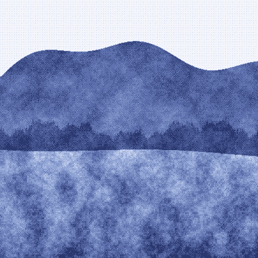 Broadfield Systems logo, a blue mountain and field